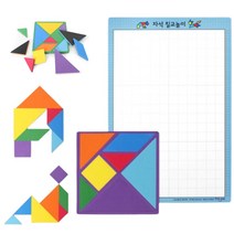 어린이집 유치원 동물모양만들기 자석칠교퍼즐 1set 블럭 보드판 교재 교구 3세이상 아동