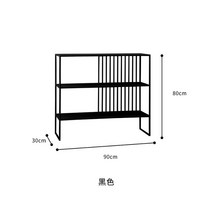 인테리어 수납 파티션 아이언 아트 랙 다층 스토리지 거실 바닥에서 천장까지 내려오는 발코니 코너 디스플레이 책장 현관, [02] Black