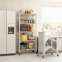 철제선반 펜트리 조립식앵글 과자진열대 수납장 베란다 접이식, 글로시화이트
