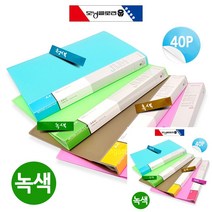 사출섹션 클리어화일 A4 40P 녹색 부동산계약서파일 화일철 종이화일 서류정리 파일정리