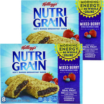 켈로그 뉴트리 그레인 소프트 베이크드 브렉퍼스트 바 믹스드 베리 홀 그레인, 37g, 16개입