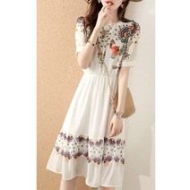 여름 비치 보헤미안 원피스 반팔 복 룩 패션-99474