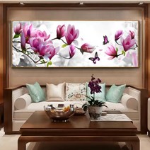 비즈십자수 큐빅구슬 DIY 보석자수 핑크목련화 100x35cm