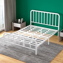 슈퍼 싱글 침대 프레임 철제 저상형 호텔 킹 패밀리, 1200mmx2000mm, A.화이트프레임
