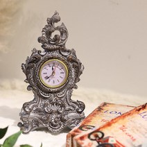 그레이하우스 엔틱 탁상시계 쉐비 레트로소품 프렌치스타일 유럽풍 장식품 인테리어시계, 진그레이