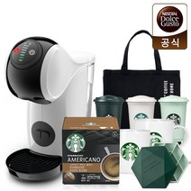 돌체구스토 캡슐 커피머신 지니오S 베이직 + 스타벅스 굿즈(리유저블컵3P + 아이스큐브 + 카푸치노 머그 260ml 2P + 블랙토트백) + 스타벅스 캡슐 1BOX, 단품, 카푸치노 by 네스카페 돌체구스토