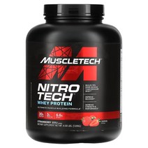 머슬테크 Nitro Tech 운동후 단백질 헬스 프로틴 파우더, 딸기, 4파운드