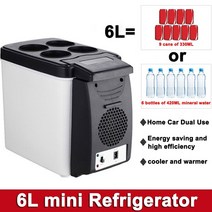 김치냉장고 미니 자동차 경량 이중 사용 단열 쿨러 박스 컨테이너 12V 반도체 아이스 6 리터, EU plug
