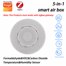 Zigbee Tuya 3.0 공기 품질 모니터 가정부 5 In 1 포름 알데히드 VOC Co2 온도 습도 감지기 센서 Smart Hom, 01 5 in 1 Zigbee Sensor