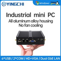 소형미니PC 미니 휴대용 산업용 한뼘 YINGCHI-미니 PC 인텔 셀러론 N2830 J1800 J1900 J4125 듀얼 LAN COM 팬리스 컴퓨터, [03] Intel Celeron J1900, [04] EU, [03] 4GB 128GB SSD WIFI