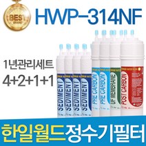 한일월드 필레오 HWP-314UF 고품질 정수기 필터 호환 전체세트, 선택2 - 1년관리세트(4+2+1+1=8개)