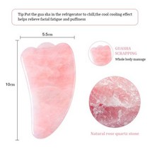 옥괄사 얼굴마사지 천연 로즈 구아샤 구아슈 스크레이퍼 마사지 페이스 바디 페이셜 스킨 리프, Pink-B