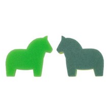 이케아 말모양 양면 초록 스펀지 수세미 그린 오렌지