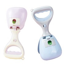 애견 강아지 반려견 개 산책 위생 배변 똥 휴대 집게, 크림블루