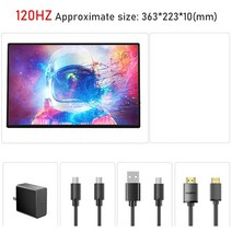 휴대용모니터 포터블모니터 듀얼 미니 TV LCD HD 16 2 5k 144hz 휴대용, 16인치, 오 플러그