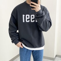 데일트 1991 남자 오버핏 자수 레터링 맨투맨 티셔르