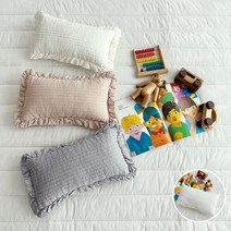 올리버하우스 힐링 미니 순면 피그먼트 베개커버[솜포함] 20X40 프릴 일반