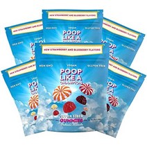 블루베리 영양제 성인과 어린이를 위한 챔피언 슈퍼 섬유 젤리 같은 똥 | 고섬유 스낵 | 건강을 위한 프리바이오틱 공식 | 새로운 딸기 앰프 맛 | 비건 - 6팩, 540개(6개들이)