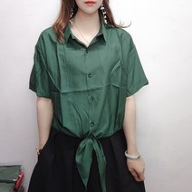 아사면 블라우스 빅사이즈 루즈핏 오버핏 2021 한국 스타일 쉬폰 셔츠 슈퍼 정 레이디