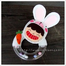 베이비 바니 링 딸랑이 공예 교구 바느질 펠트diy