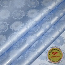 디자인 Bazin Riche Fabric 오스트리아 품질 GetzhTex 자카드 기니 브로케이드 원단 100% Cotton Shadda Perfume, [01] 5 Yards, [14] Sky blue