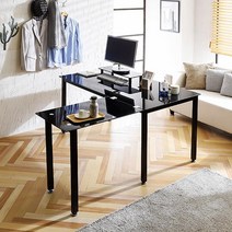 모던감성 프리미엄 CEO L자책상 1800 중역 회사용, 화이트프레임_유리화이트