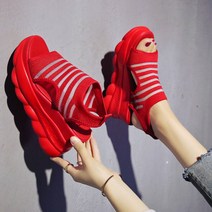 키높이샌들 가보시 스포츠 샌달 슬리퍼 통굽샌들 여성 웨지힐