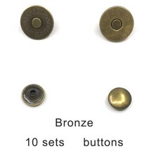 (10 대/몫) 14mm-18mm 얇은 자석 단추 가방 버클 지갑 금속 스냅 걸쇠, 10 sets bornze, 14mm