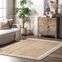 NuLOOM Rikki Coastal 브레이드 주트 액센트 러그 7.6x12.7cm3x5인치 오프
