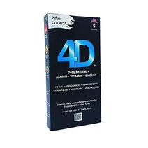 4D Clean Energy 드링크 믹스 + 전해질 면역 지원 멀티비타민 관절 및 피부 (피나 콜라다 5팩) 159999, Pina Colada
