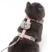 엔템 H형 고양이 하네스 앞섬방지하네스 고양이산책줄 h형 고양이, 그레이