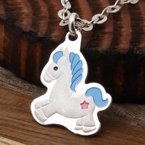 골드앤스톤 유니콘 말 실버 은 미아방지 목걸이