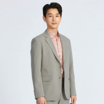 지센옴므 남성 멜란지 싱글 투버튼 자켓 MFJKL292_BE