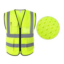 안전 택배 조끼 작업 Viz 가시성 반사 12 색 밝은 색상 교통 건설 ANSI 클래스 2 표준, [01] Fluorescent yellow