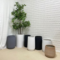 루아데코 마블 화분 대형원형 화분 줄 패턴 큰 화분 인테리어, 화이트