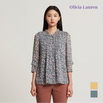 올리비아로렌 프린트 핀턱 블라우스 VOCNLWF7261