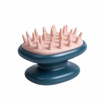 헤어 두피 마사지기 샴푸 브러시 수동 헤드 두피 마사지 브러시 습식 및 건조한 머리카락 두피를 위한 부드러운 실리콘 빗살 각질 제거 및 비듬 제거 모발 성장 촉진 (블루), Blue, Blue