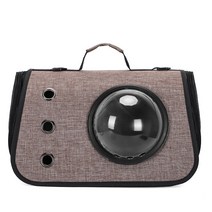 아미성 삼면통풍 고양이 강아지 가방 우주선 이동가방 백팩, 브라운