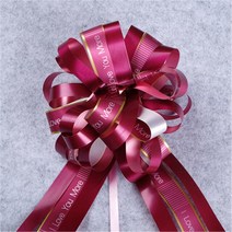 웨딩카장식 리본 결혼 DIY 풀 보우 리본 파티 홈 포장 5 개, 03 Wine Red