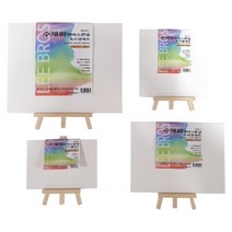[아주문구] 이젤세트&종이캔버스판넬세트 10세트입 수채화전용지250g, 15cm*15cm
