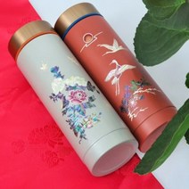 호랑이잠 외국인 선물 고급 나전칠기 자개 텀블러 전통 기념품 바이어, 고급양단청록, 그레이