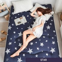 미끄럼 방지 가벼운 매트리스 가정용 호텔 침구 보호 패드 학생 접이식 다다미 수면 매트, 180x200cm, 180x200cm+Dark stars