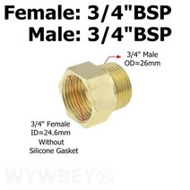 기계 부속 자재 베어링 스쿠류 커넥터 볼 밸브 샤프트 황동 1 8 4 3 2 암-수 나사식 육각 부싱 감속기 구리 파이프 피팅 수성 가스 어댑터 커플러, Female 06-Male 06