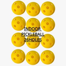 테니스 공 벽치기 연습공12pcs 팩 Pickleball 공 실내 야외 훈련 액세서리 74mm 표준 테니스 피클, 01 12 indoor yellow
