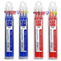 PILOT 프릭션 지워지는 노크식 단색 볼펜 0.7mm 리필심 3본입 x 4개, 혼합4개(블랙0레드2블루2)