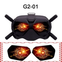 드론 고글 VR 파일럿 레이싱 대회 경주용 PVC 큰 눈 스킨 스티커 DJI 2 비행 안경 데칼 장식 필름 Avata 카메라 액세서리, G2-01