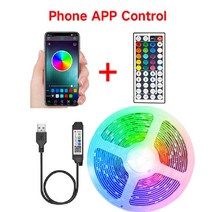 LED 스트립 적외선 제어 네온 얼음 조명 5050 TV 백라이트 룸 장식 SMD5050 USB 침실 1m 2m 3m 4m 5m, [06] BT 44keys full set, [01] not waterproof, [01] 1m