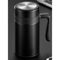 사계절 활용 가능 손잡이 스텐 텀블러(450ml)(블랙) 실용적 카라반 보관