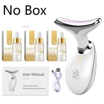 넥크림 목주름패치 목 얼굴 미용 기기 LED 광자 치료 피부 타이트 이중 턱 감소 주름 방지 리무버 리프팅 마사지 24K 케어 도구, 02 White with 3pcs 24k