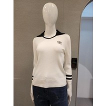 NC서면여성의류전문23년봄신상카라배색9부소매베이직티셔츠JADS3WOP300
